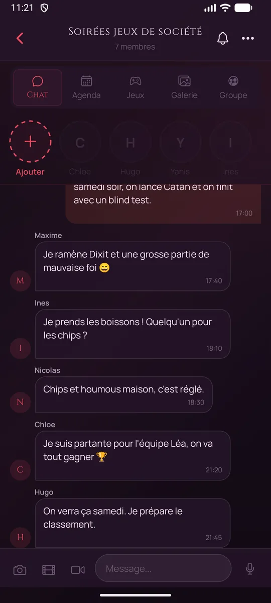 La discussion d'un espace