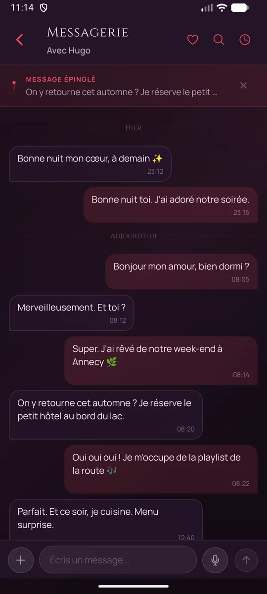 La messagerie du couple dans Kynkr